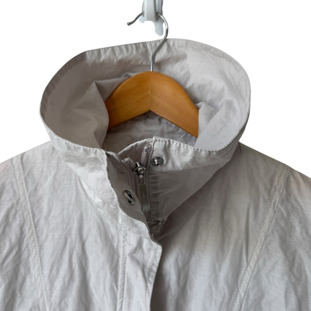 Cole Haan Nylon Jacket Draw String Front Zip High Neck Off White Women's Large - Picture 3 of 13